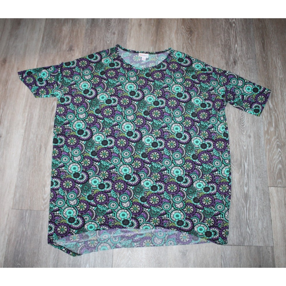 LulaRoe Irma Tunic Shirt Women's Hi-Lo Circles Designer Print Size M Medium